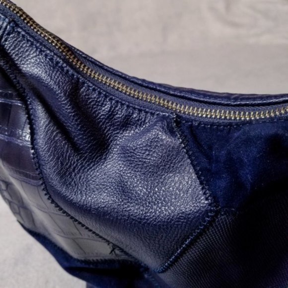 Nine West Dark Blue Patchwork Style Zipped Purse - Picture 2 of 8